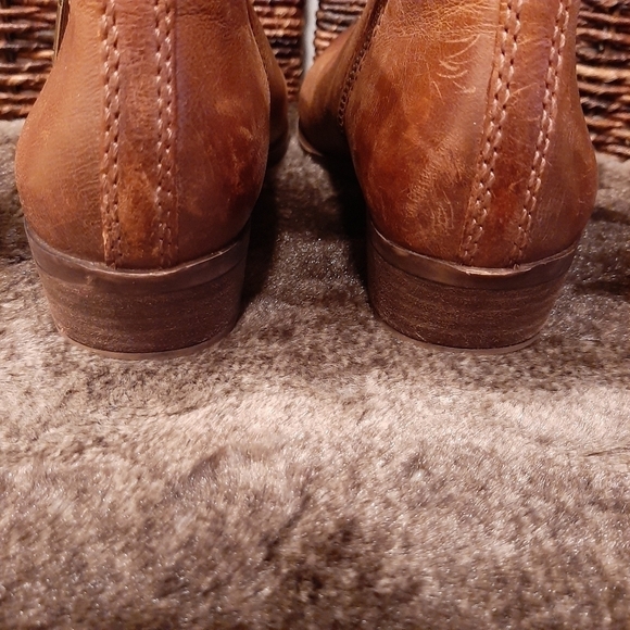 Lucky Brand Basel Leather Ankle Booties Toffee Brown Women's 6M Zippers Boots - Picture 7 of 12